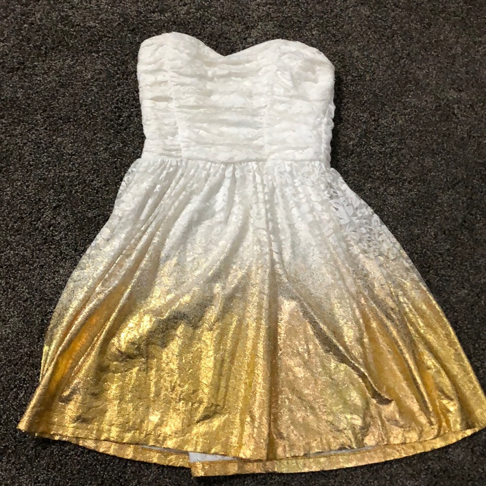 White and gold dress